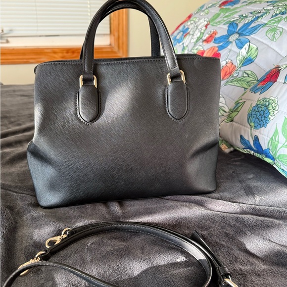 Kate Spade Black Leather Top handle tote / crossbody - Laurel Way Evangeline - Picture 3 of 9